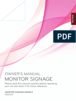 Monitor Signage: Owner'S Manual