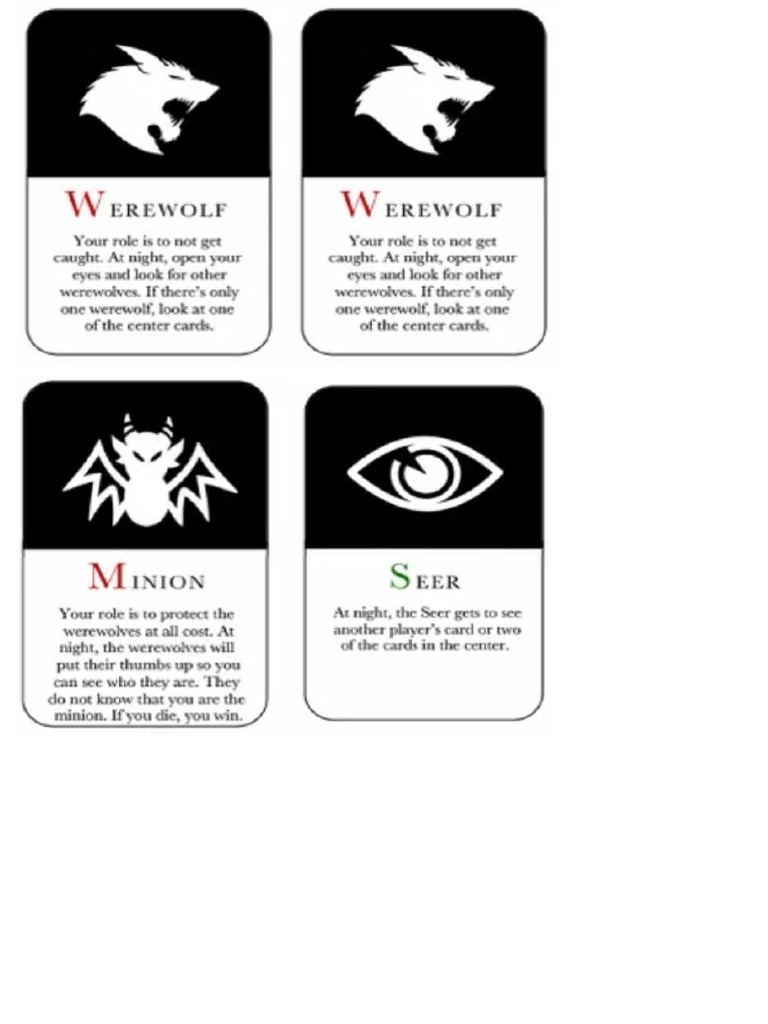 Werewolf Cartas | PDF