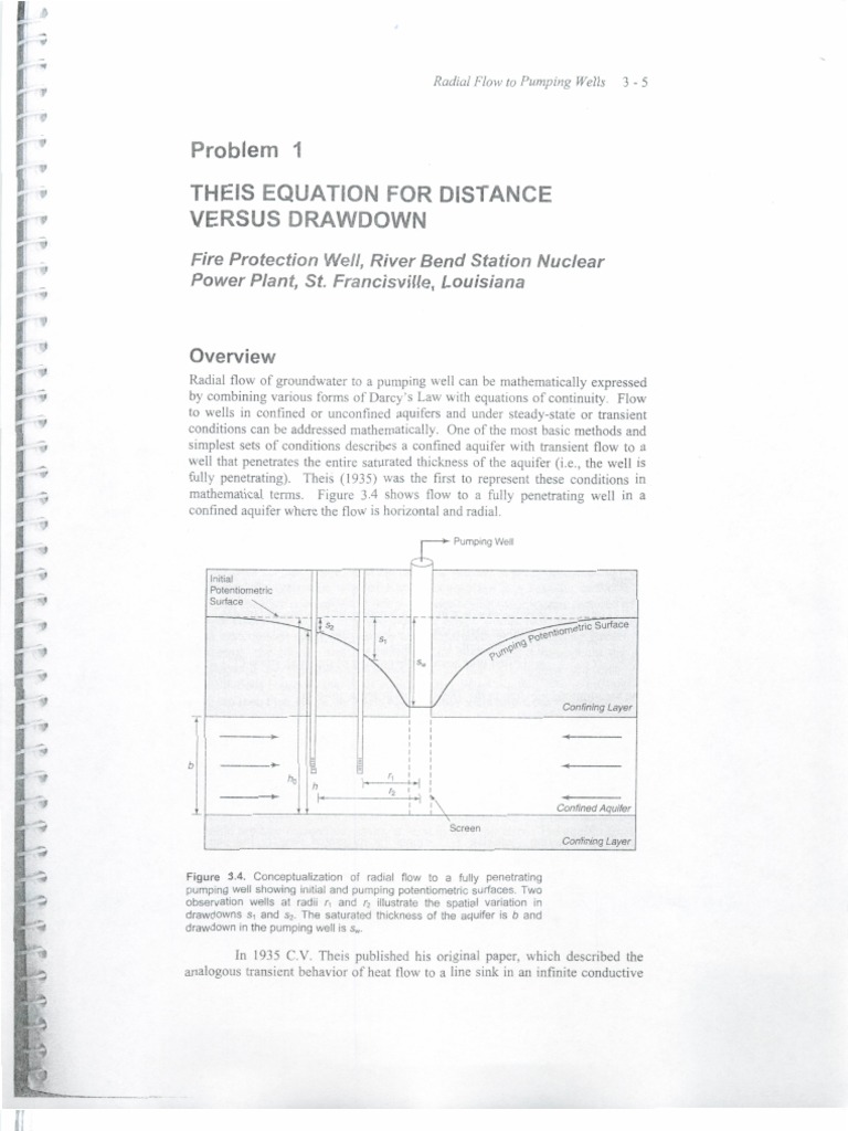 Theis Info Pdf Aquifer Teaching Mathematics