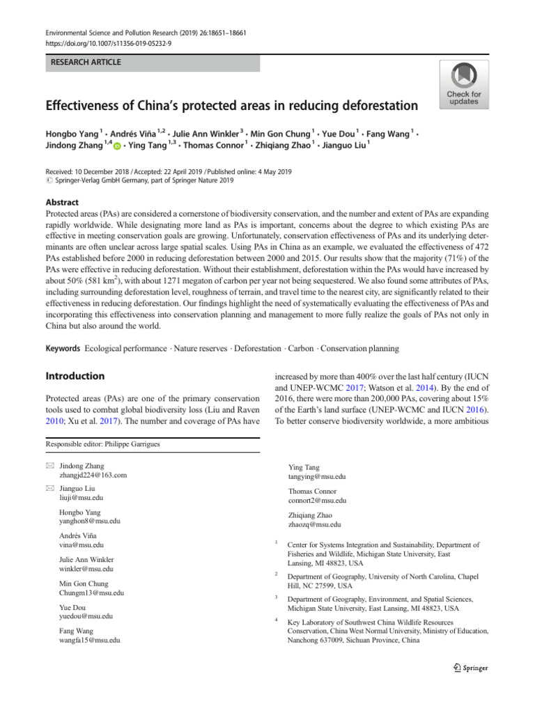 China’s Protected Areas and Deforestation | PDF | Deforestation | Soil