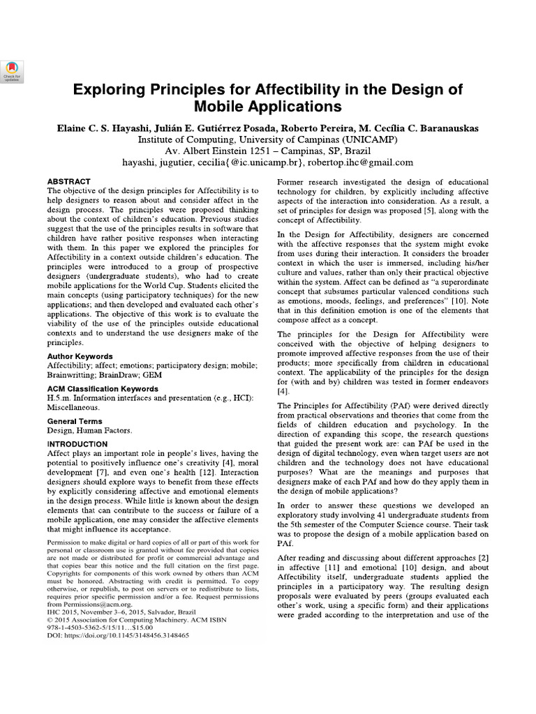 Exploring Principles For Affectibility in The Design of Mobile ...