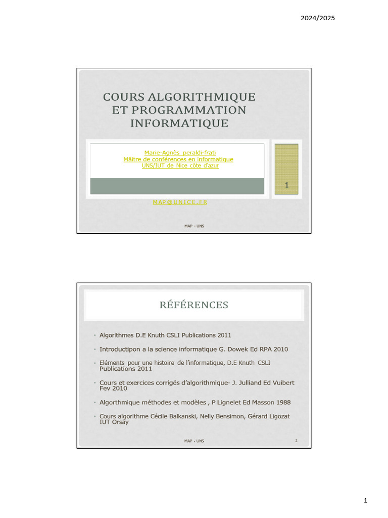Notions de Base en Algorithmique 2024-2025 | PDF | Informatique ...