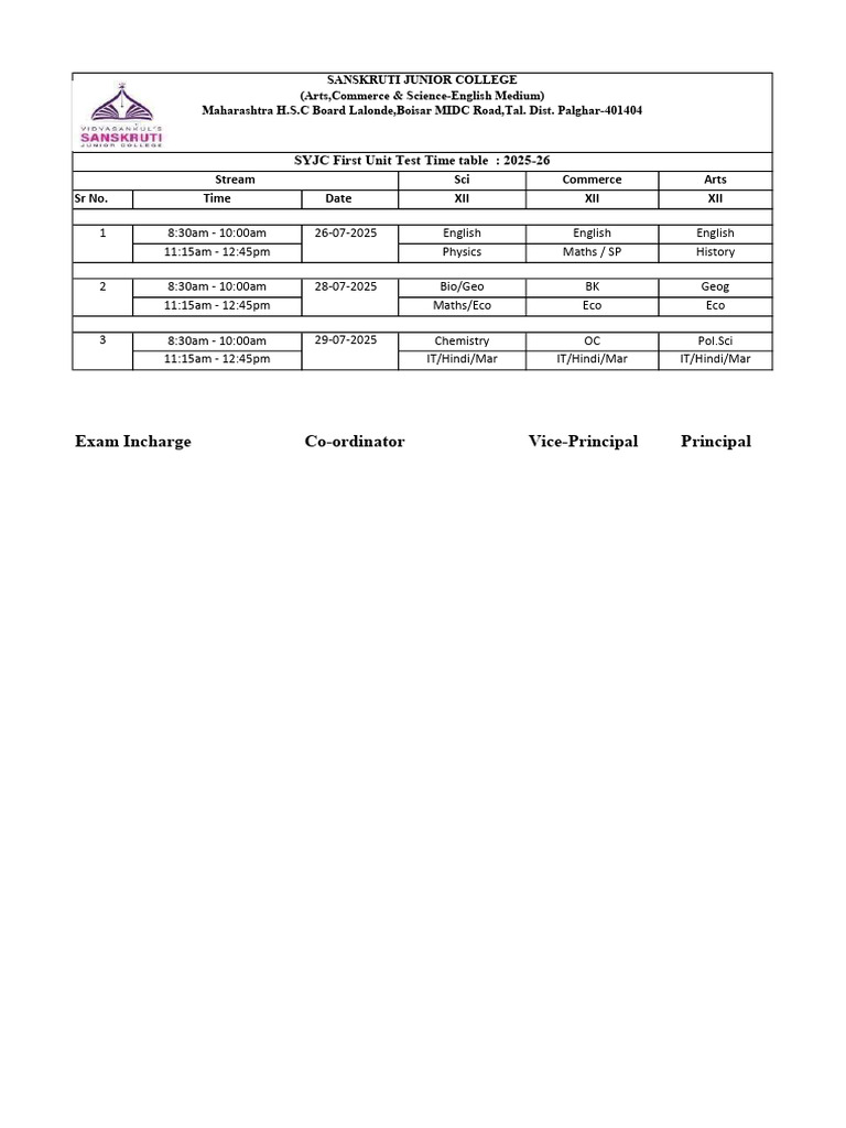 UT-1 Time Table | PDF