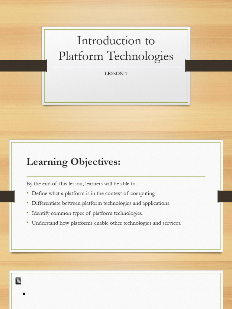 Lesson1 Platform Technologies | PDF | Application Software | Mobile App