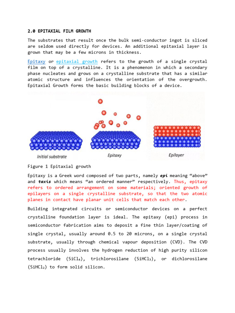 Epitaxial Film Growth in Semiconductors | PDF | Epitaxy | Wafer ...