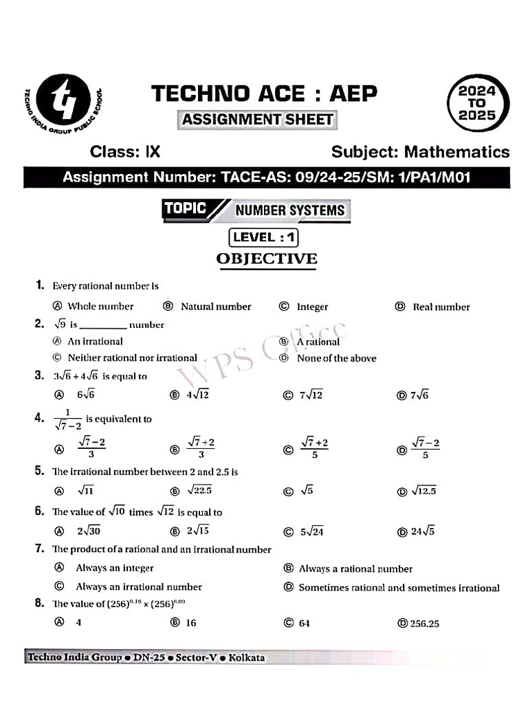Mathematics Assignment I | PDF