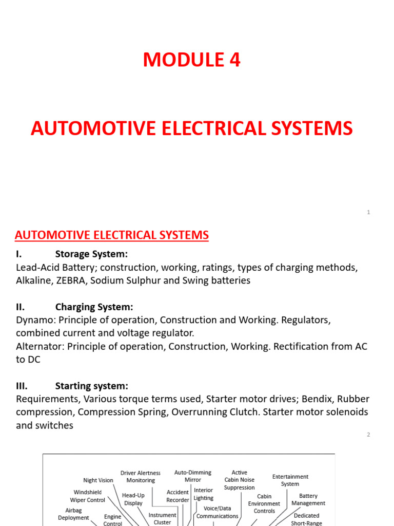Module 4 - Automotive Electrical System | PDF | Lithium Ion Battery ...