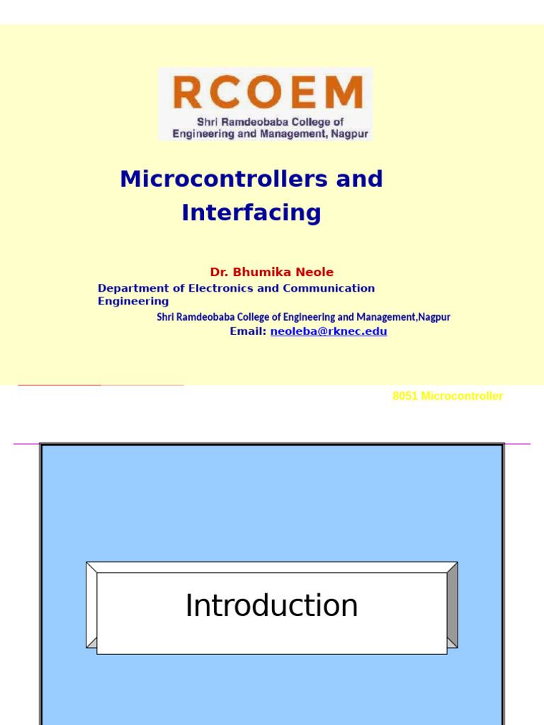 UNIT1 | PDF | Microcontroller | Central Processing Unit