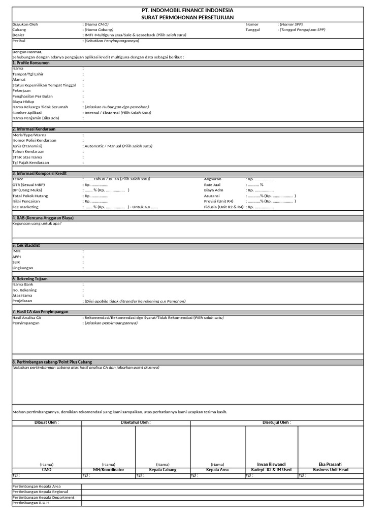 FORMAT SPP PENYIMPANGAN Arif | PDF