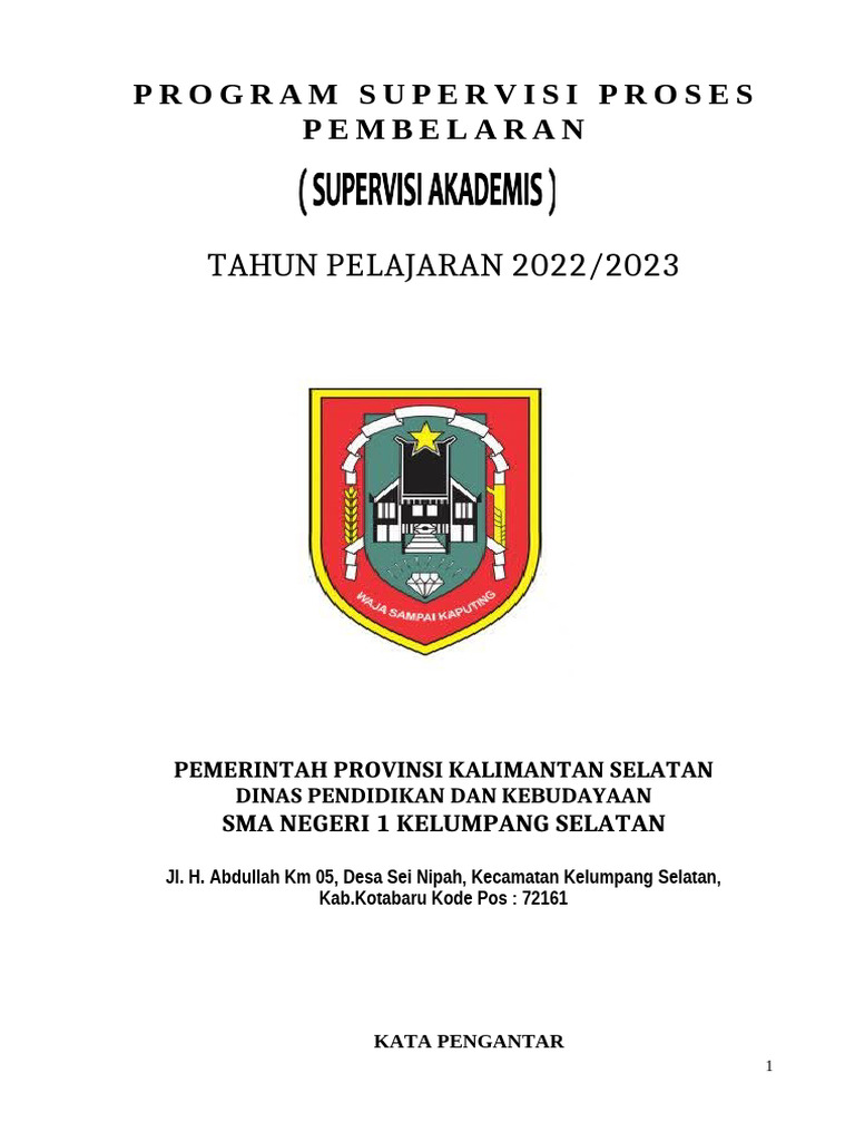 Program Supervisi Akademik SMA 1 Kelumpang | PDF