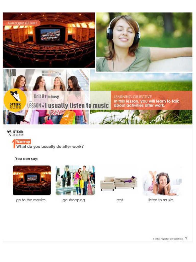 CLASSIC ENGLISH U8L4 I Usually Listen To Music | PDF