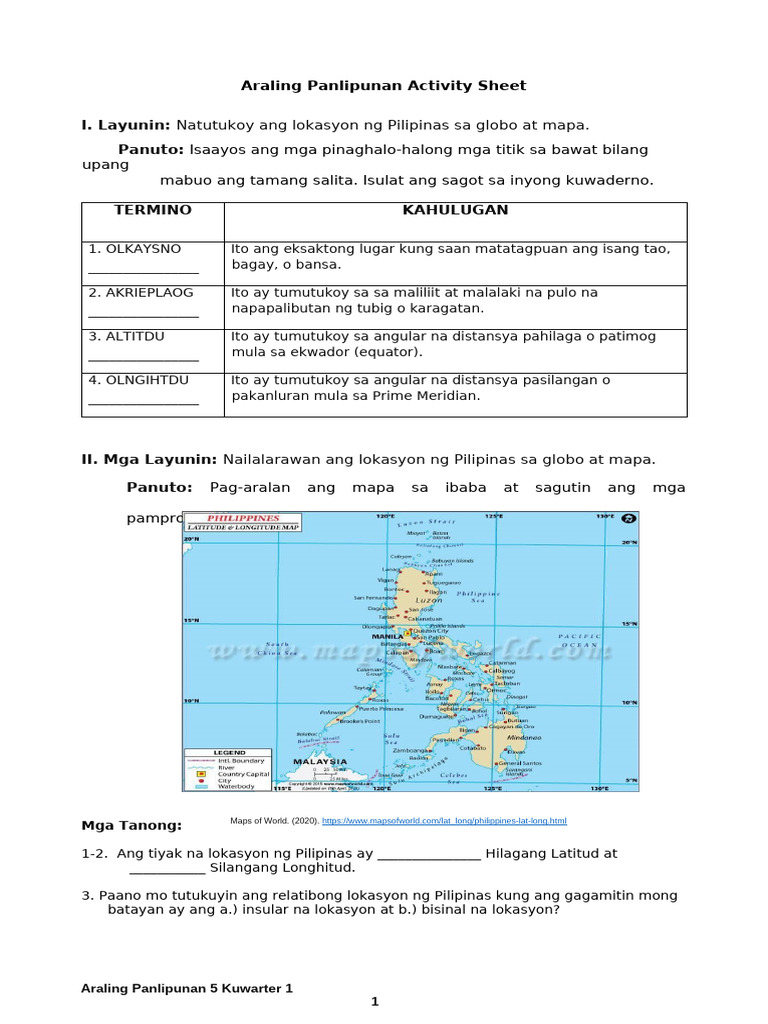 AP Activity Sheet W4 2 | PDF