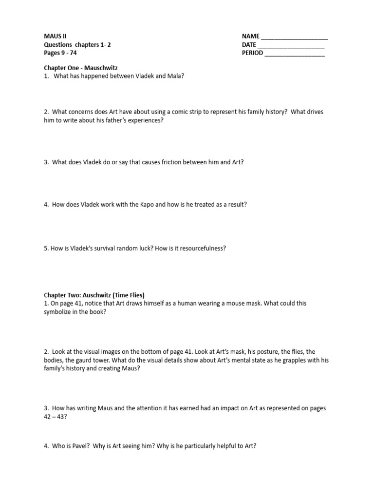 Maus II: Key Questions and Themes | PDF