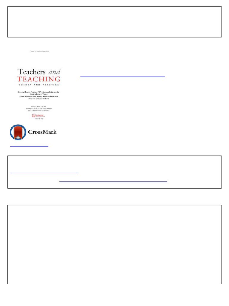 Tooma, Auli Pyhältöbc, Kirsi Rustd, Frances - Teachers' Professional ...