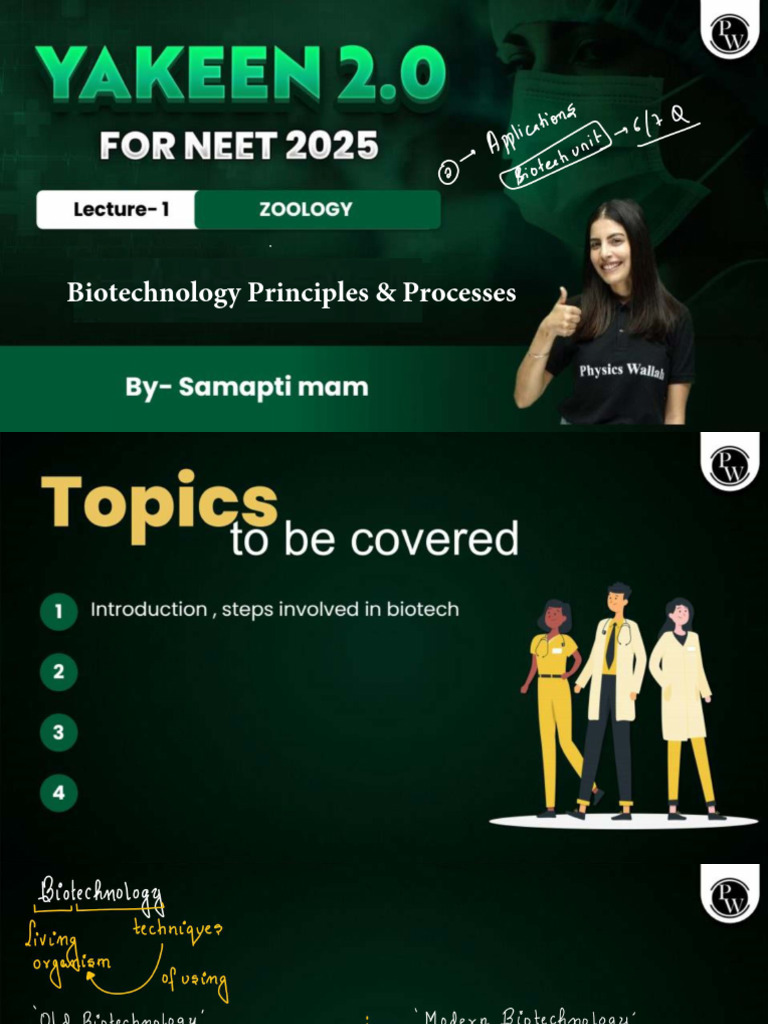 Biotechnology Principles & Processes 01 Class Notes | PDF