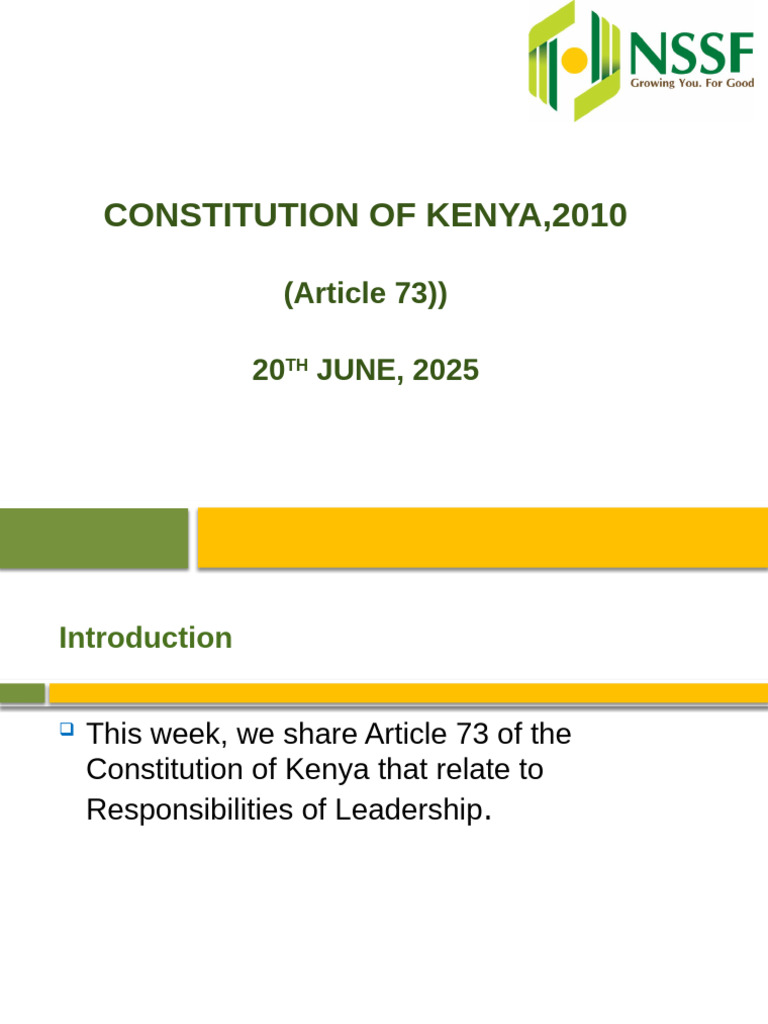 Article 73: Leadership Responsibilities | PDF