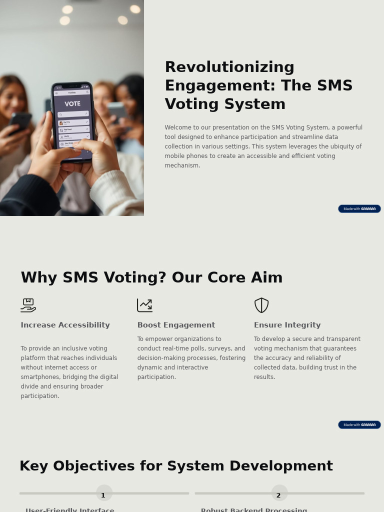 Revolutionizing Engagement The SMS Voting System | PDF | Usability ...