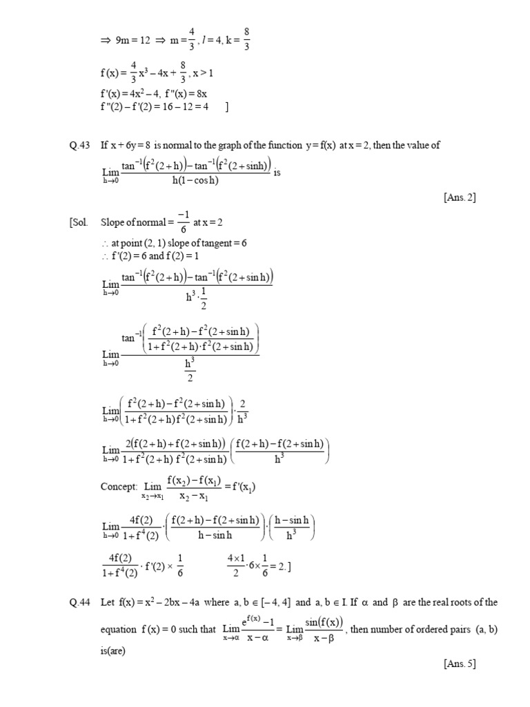 Calculus Problems and Solutions | PDF | Mathematical Relations ...