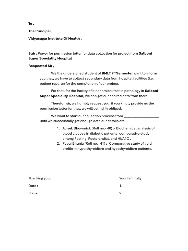 Permission Request for Data Collection | PDF