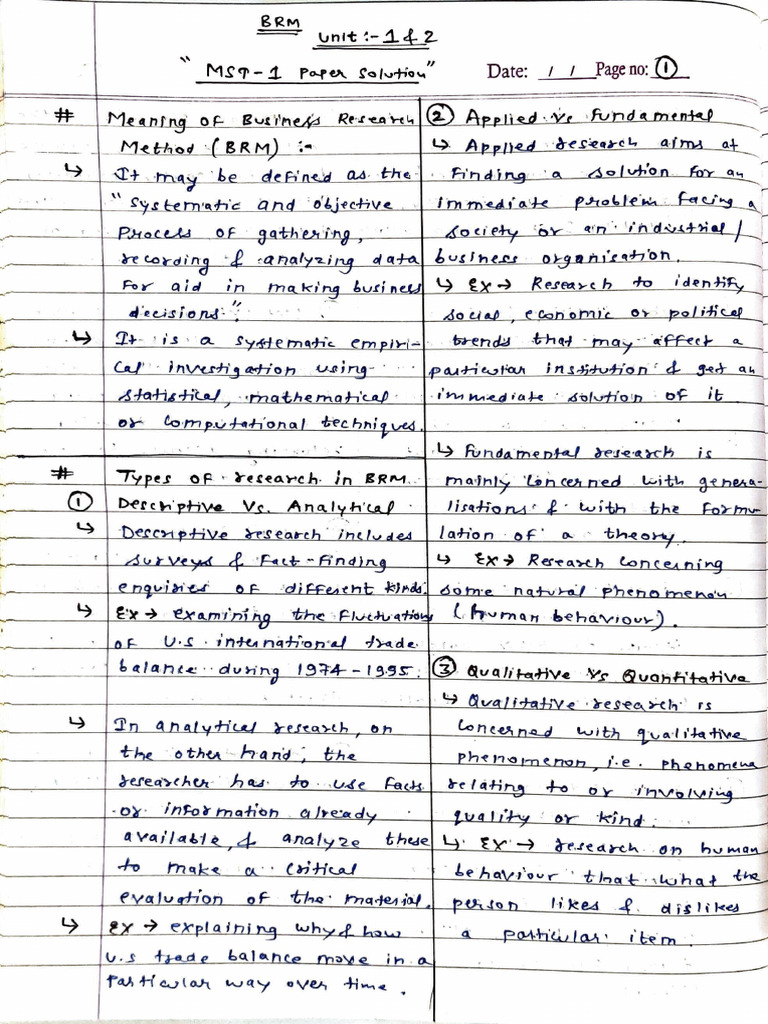 BRM Handwritten Notes | PDF