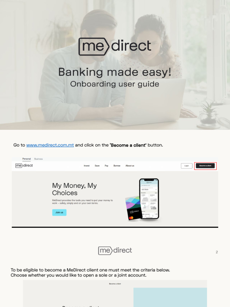 MeDirect Client Onboarding Guide | PDF | Identity Document