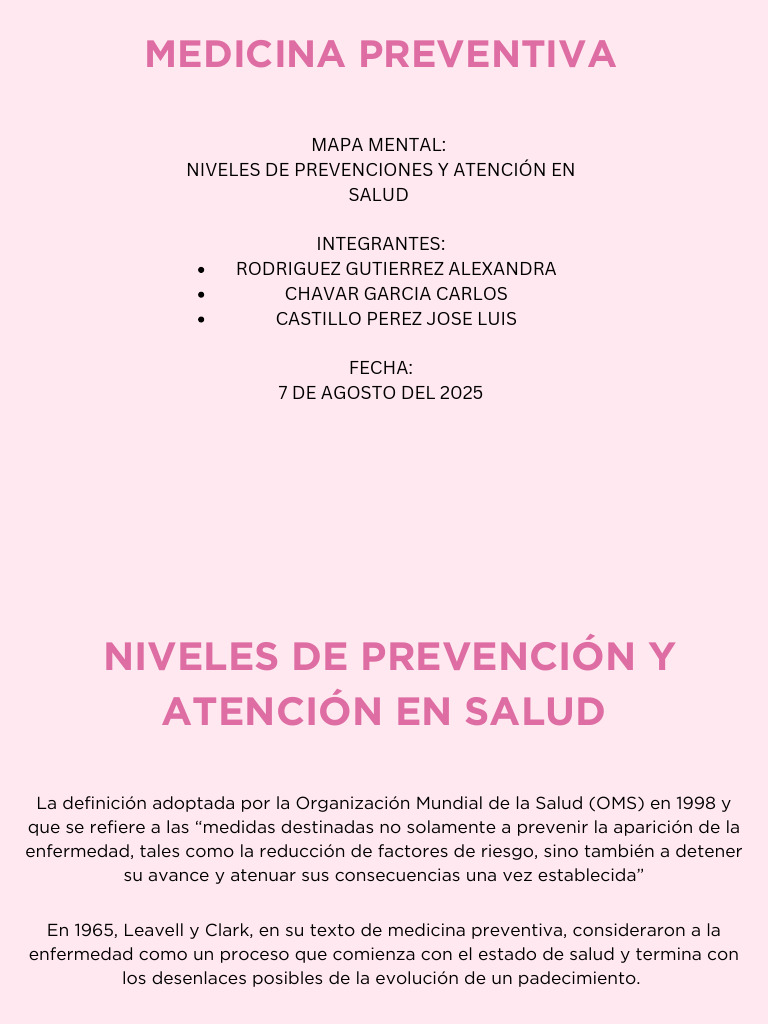 Mapa Mental de Prevención en Salud | PDF | Asistencia sanitaria ...