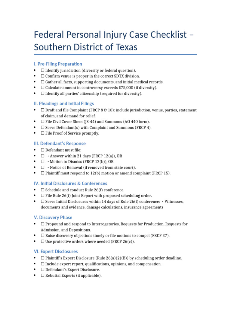 Rule 26(f) Conference Checklist | PDF | Federal Rules Of Civil ...