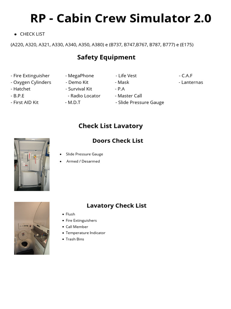 Boeing 767 Cabin Crew Simulator Guide | PDF | Seat Belt | Airliner
