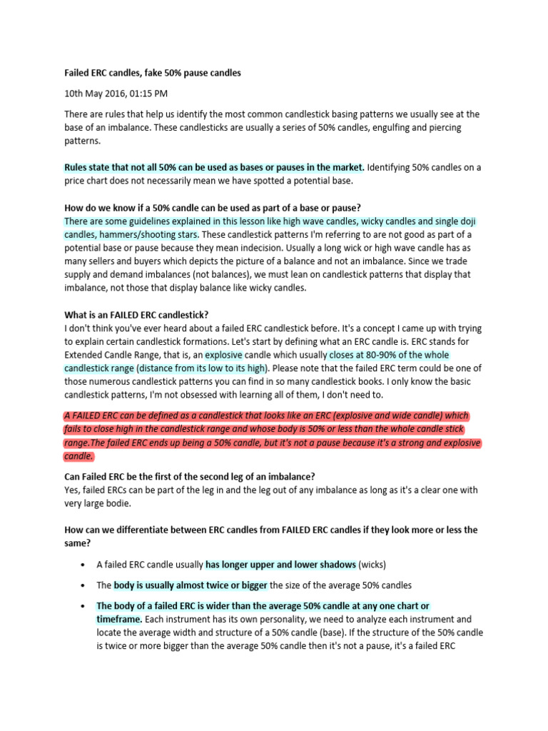 Understanding Failed ERC Candles | PDF | Candle