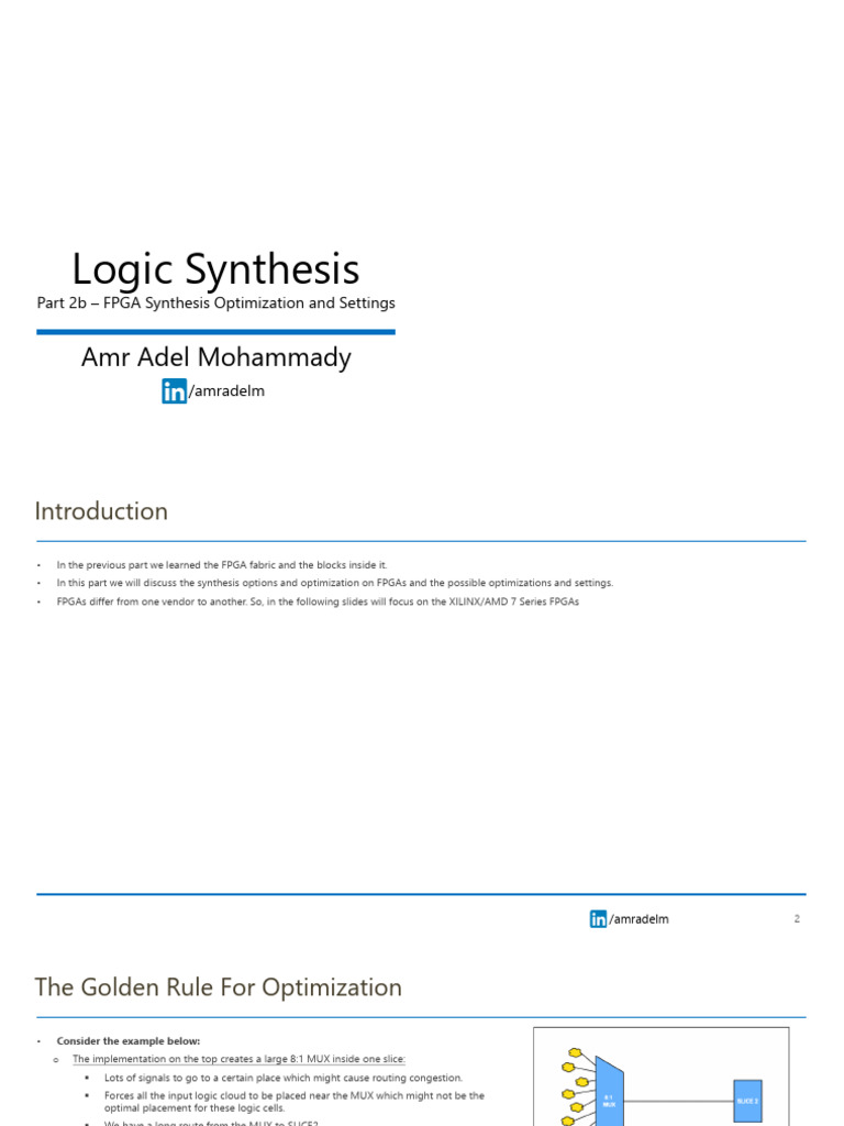 FPGA Synthesis Optimization Techniques | PDF | Field Programmable Gate ...