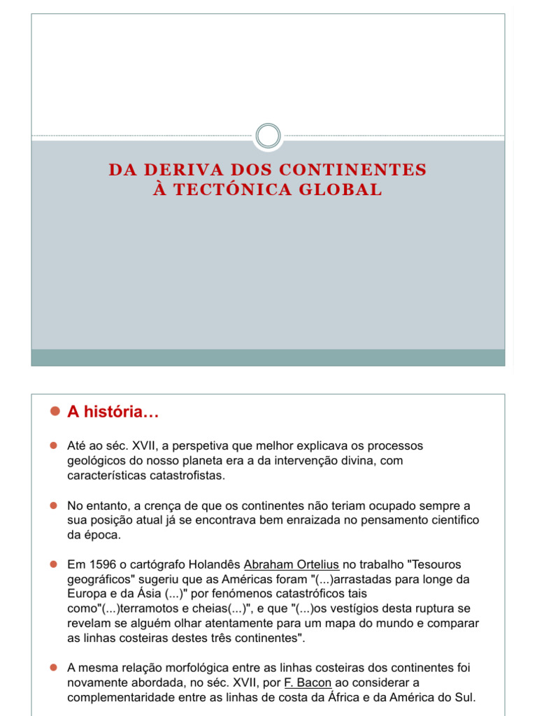 Deriva dos Continentes e Tectónica Global | PDF | Placas tectônicas ...