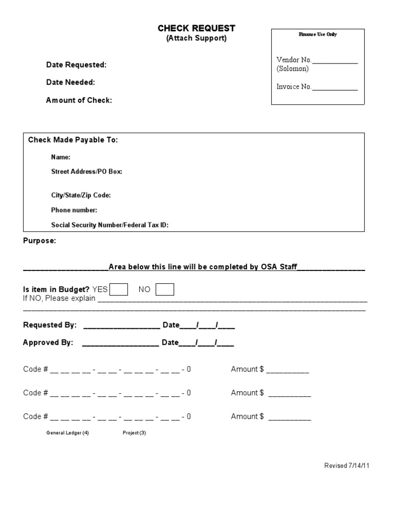 Check Request Form Template | PDF | Finance & Money Management