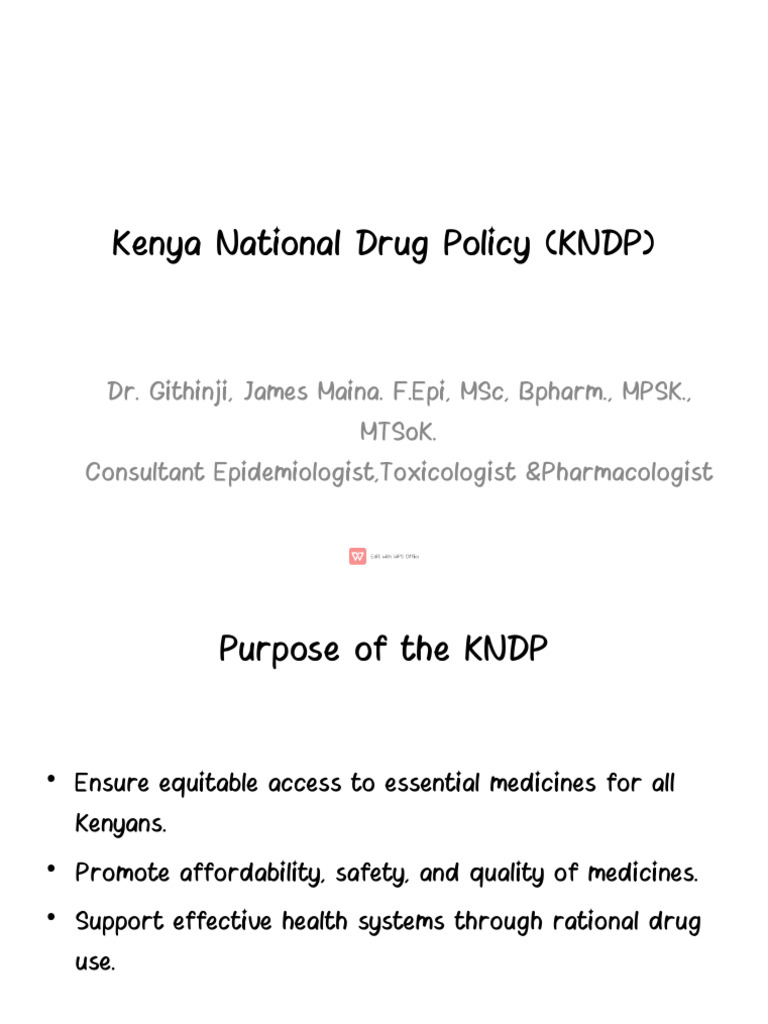Kenya National Drug Policy Overview | PDF | Pharmacy | Health Sciences