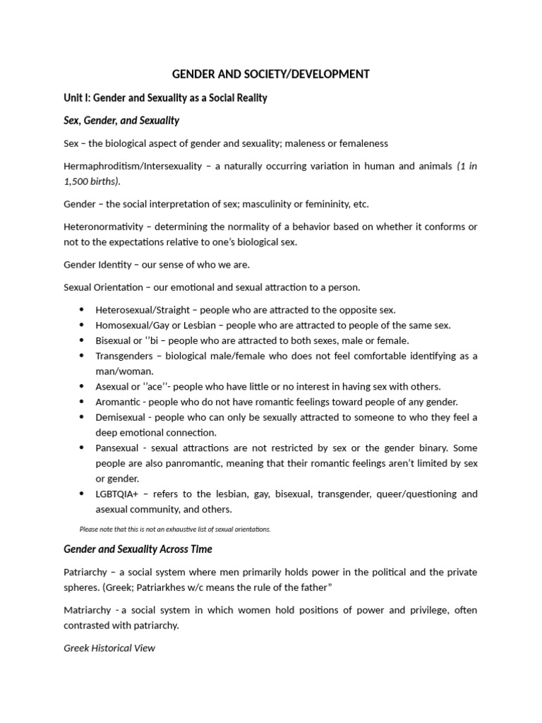 Gender and Society Mod - Real | PDF | Sexual Orientation | Heterosexuality