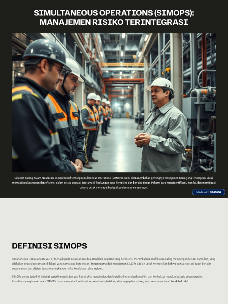 Simultaneous Operations SIMOPs Manajemen Risiko Terintegrasi | PDF