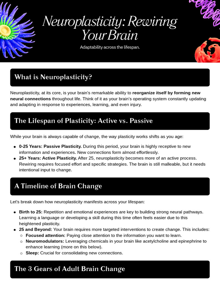 Neuroplasticity: Rewire Your Brain Effectively | PDF | Neuroplasticity ...
