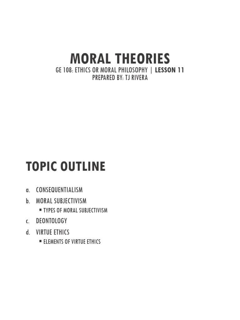 Overview of Moral Theories in Ethics | PDF | Virtue Ethics | Morality