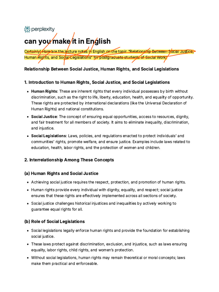 Social Justice and Human Rights Overview | PDF | Social Justice | Human ...