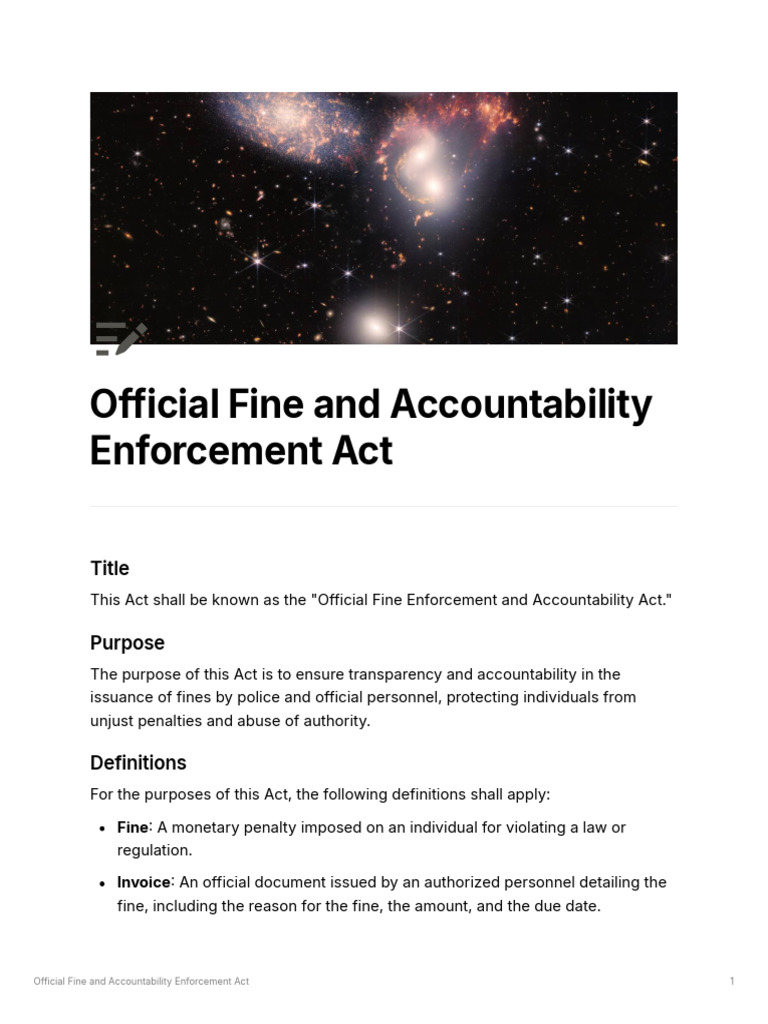 Official Fine and Accountability Enforcement Act | PDF | Fine (Penalty ...
