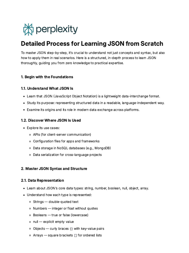 Mastering JSON: A Step-by-Step Guide | PDF | Json | Boolean Data Type