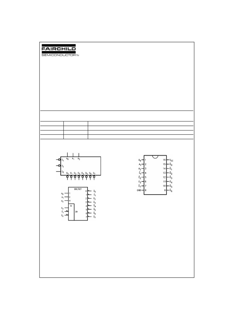 CI - 74F138 1-Of-8 Decoder - Demultiplexer - Datasheet | PDF | Computer ...