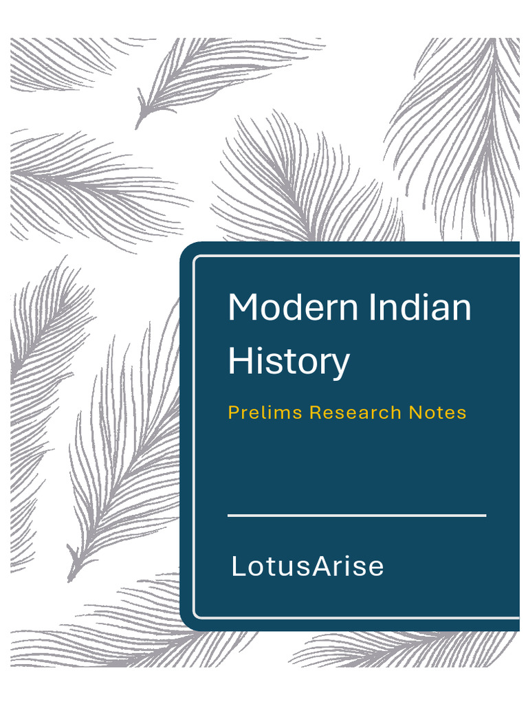 Modern Indian History Prelims Notes | PDF | British India