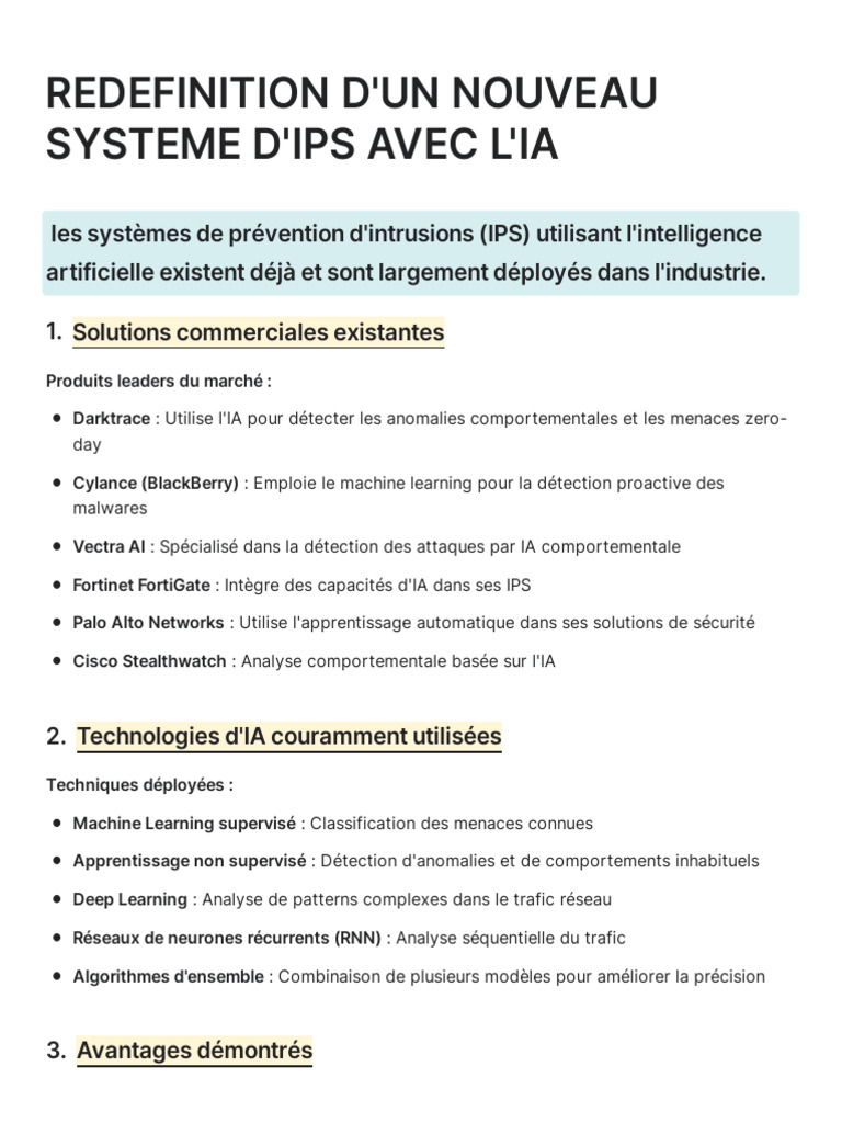 Système IPS Innovant avec IA | PDF | Apprentissage automatique ...