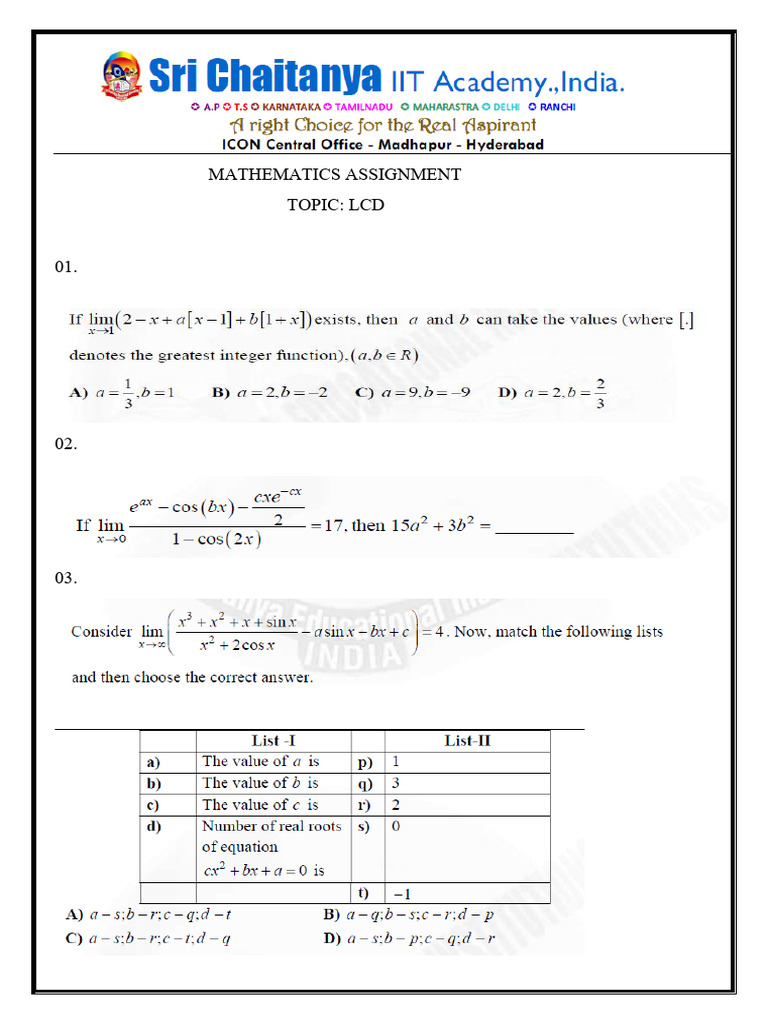 Mathematics Assignment Topic: LCD | PDF