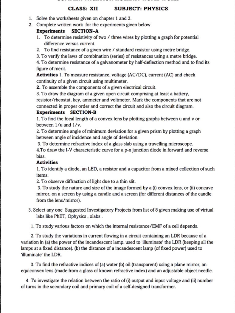 Class XII A & B Physics | PDF