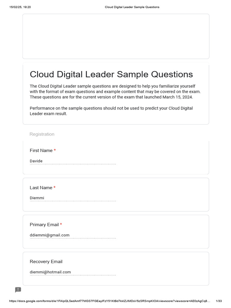 Cloud Digital Leader Sample Questions 2 | PDF | Cloud Computing ...