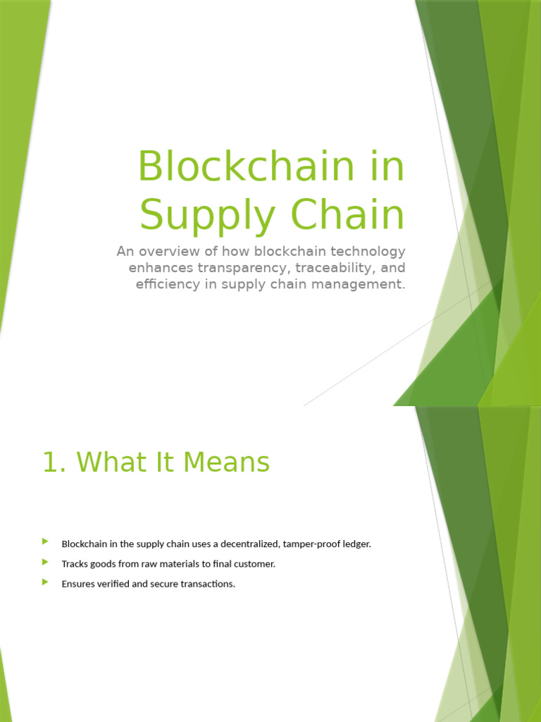 Blockchain Enhancing Supply Chain Efficiency | PDF
