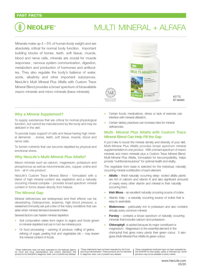 Essential Multi-Mineral Supplement Guide | PDF | Nutrients | Essential ...