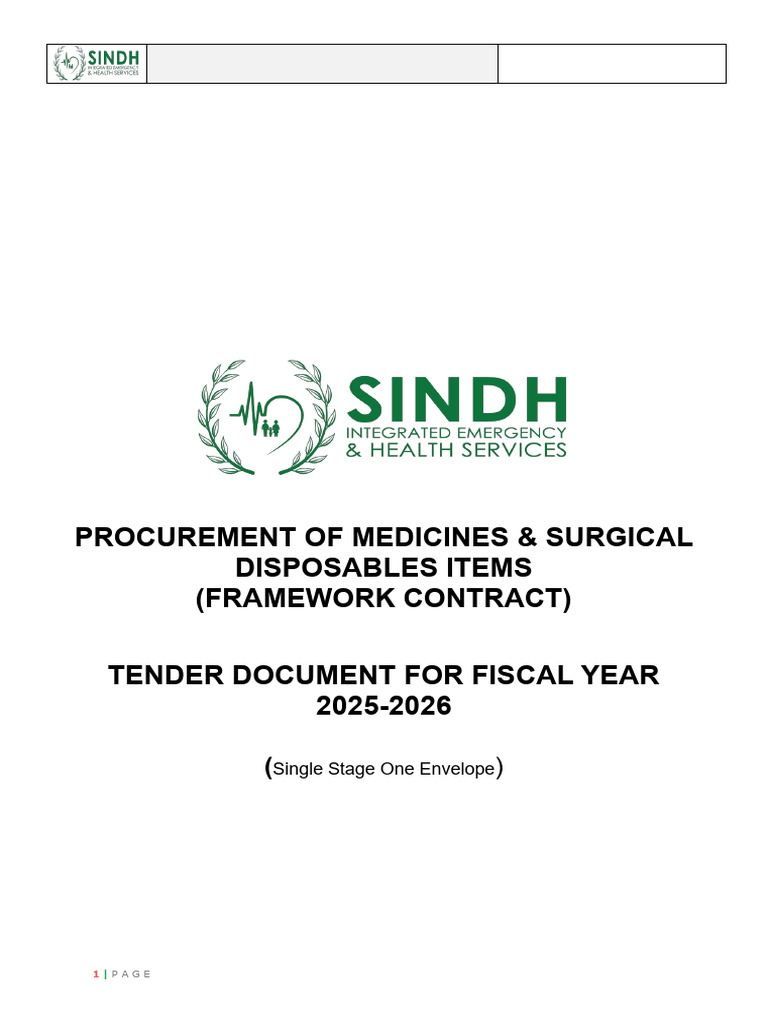 SIEHS Tender for Medicines & Surgical Items | PDF | Specification ...