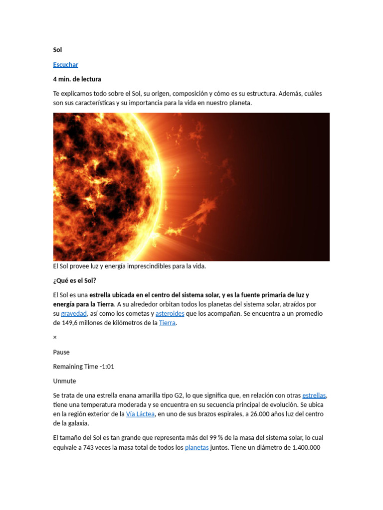 Características y origen del Sol | PDF | Dom | Tierra